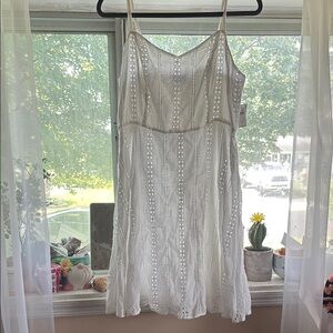 White Eyelet Mini Dress